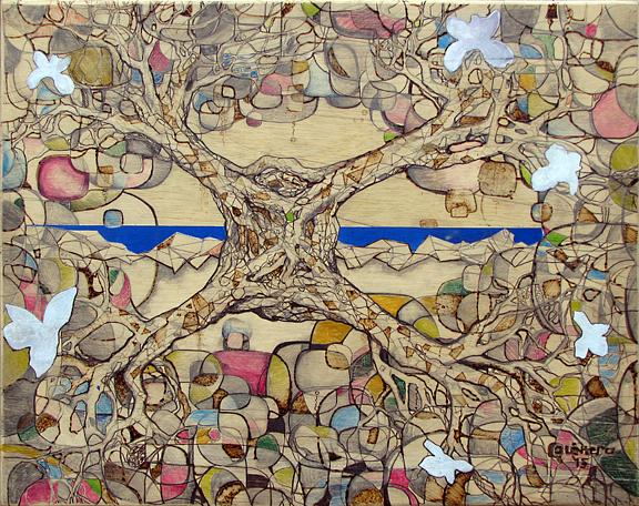 mixed media, organic, abstract, mythological