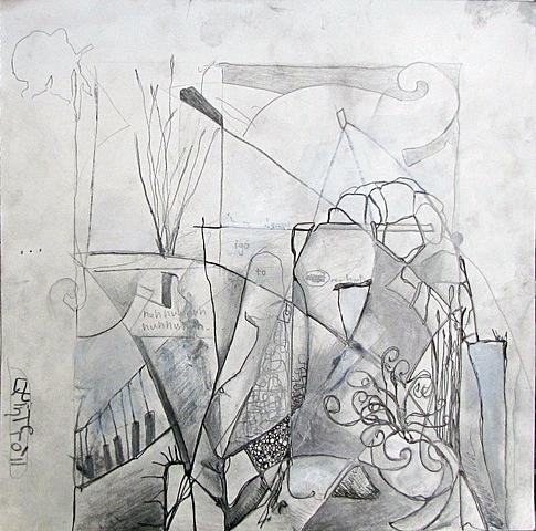 contemporary drawing abstract still life