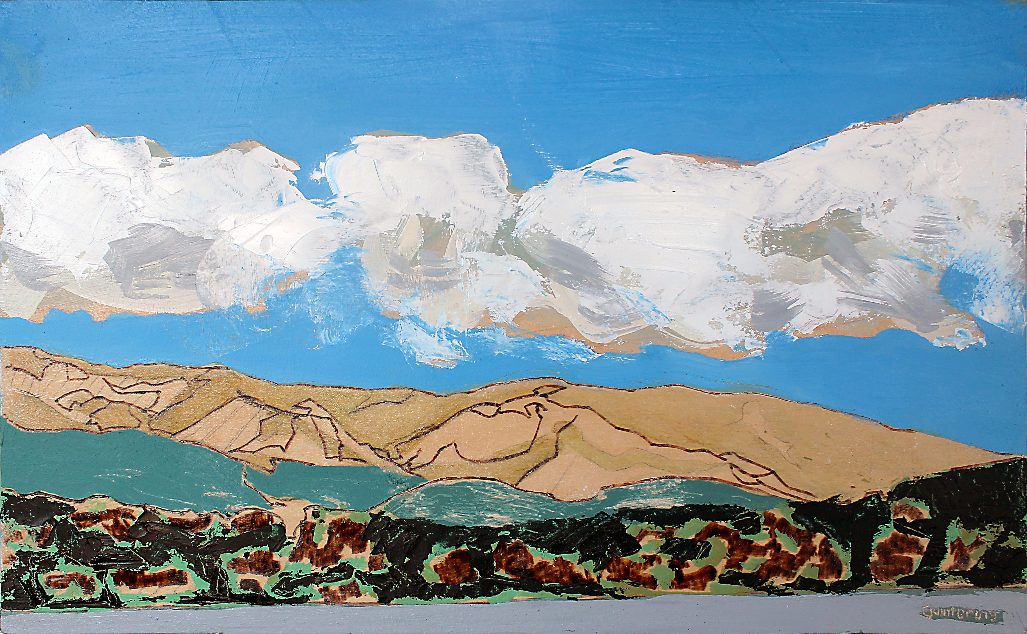 Santa Barbara Landscape, Santa Ynez Valley, Mixed Media Landscape, California Landscape