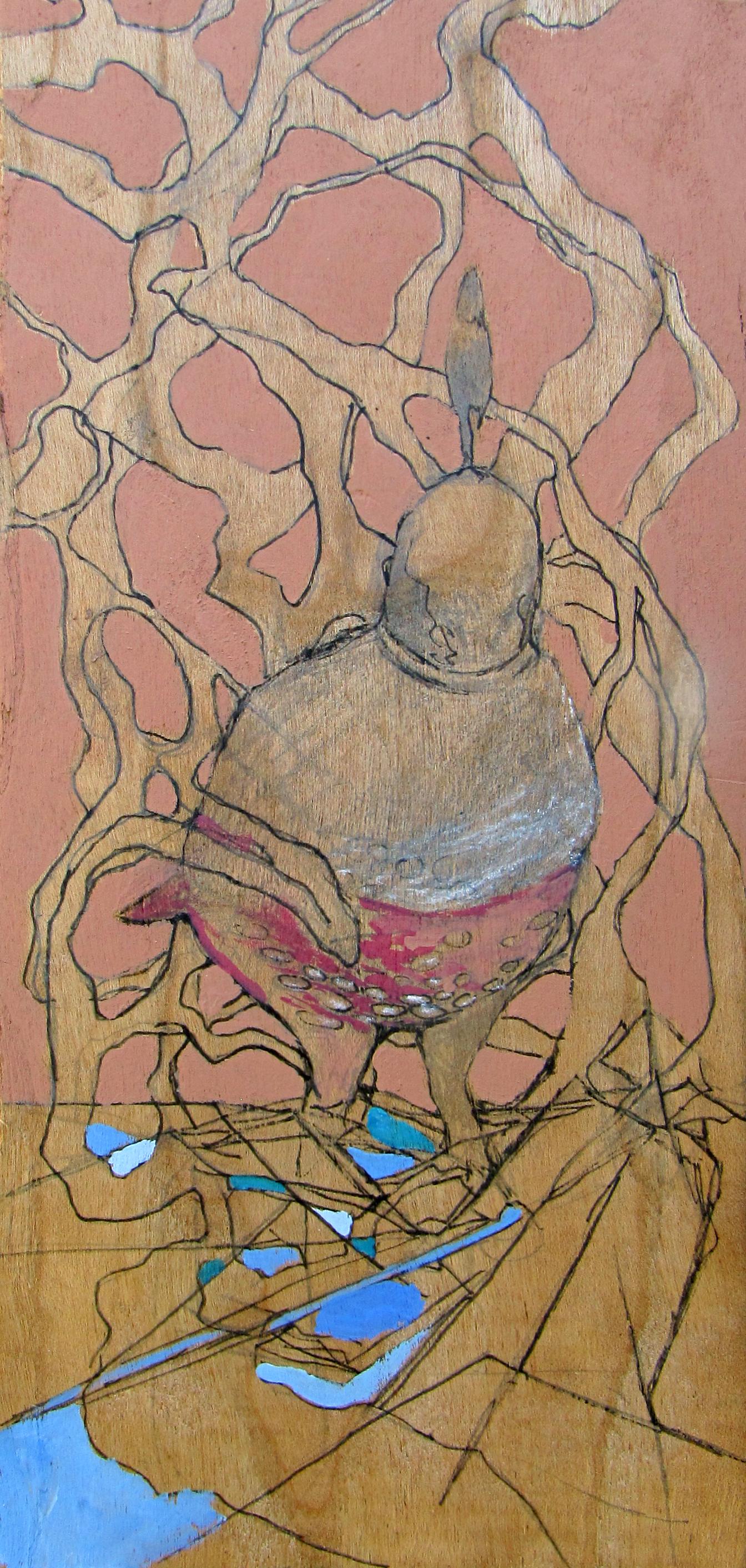 Jordan Quintero, Painting, Contemporary Art, Contemporary Figurative Painting, Mythological Art, Surrealist Art, Urban, Organic, Street Art, Trees, Transformation, Visonary Art