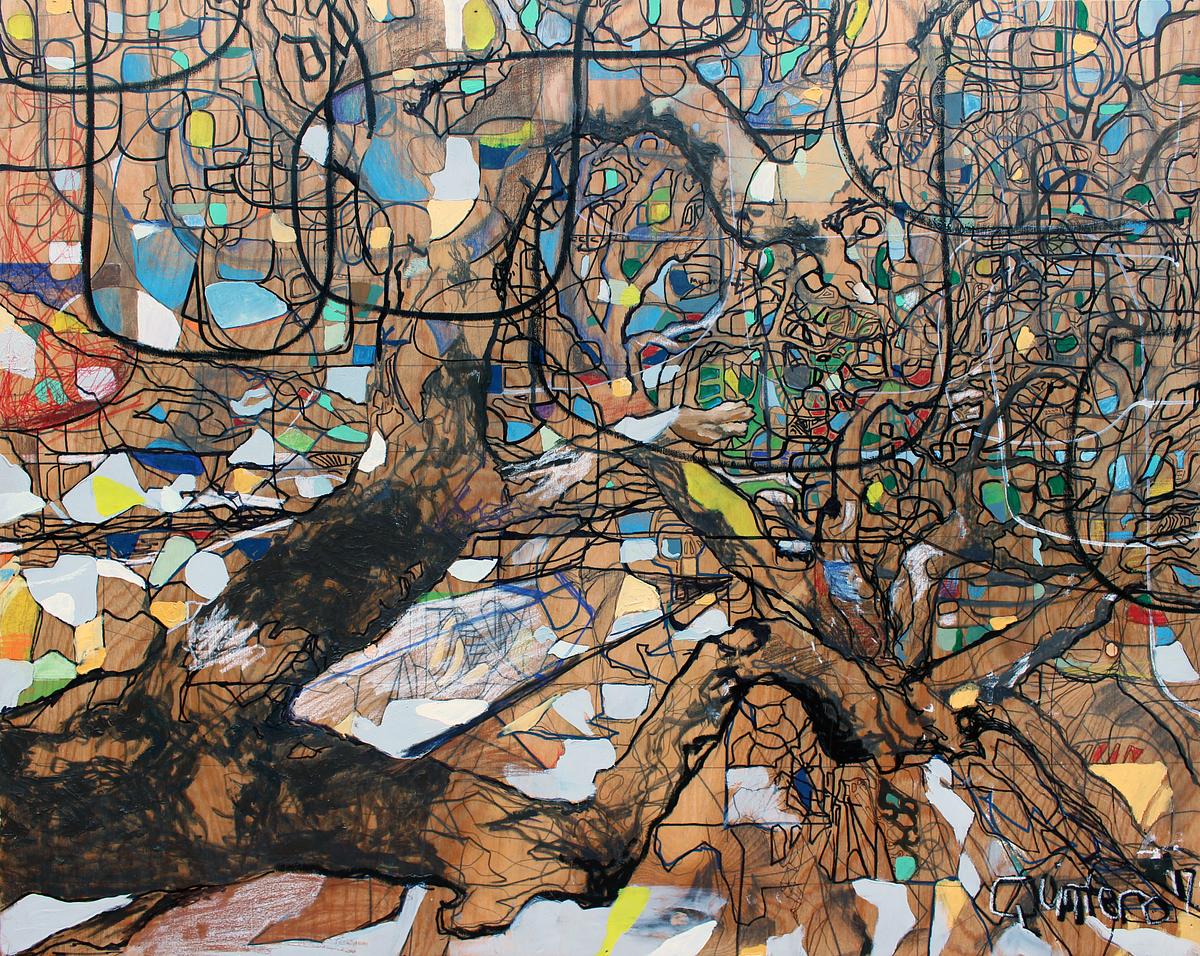 mixed media, contemporary art, contemporary mixed media, wood burning, mythology, surrealism, contemporary abstraction