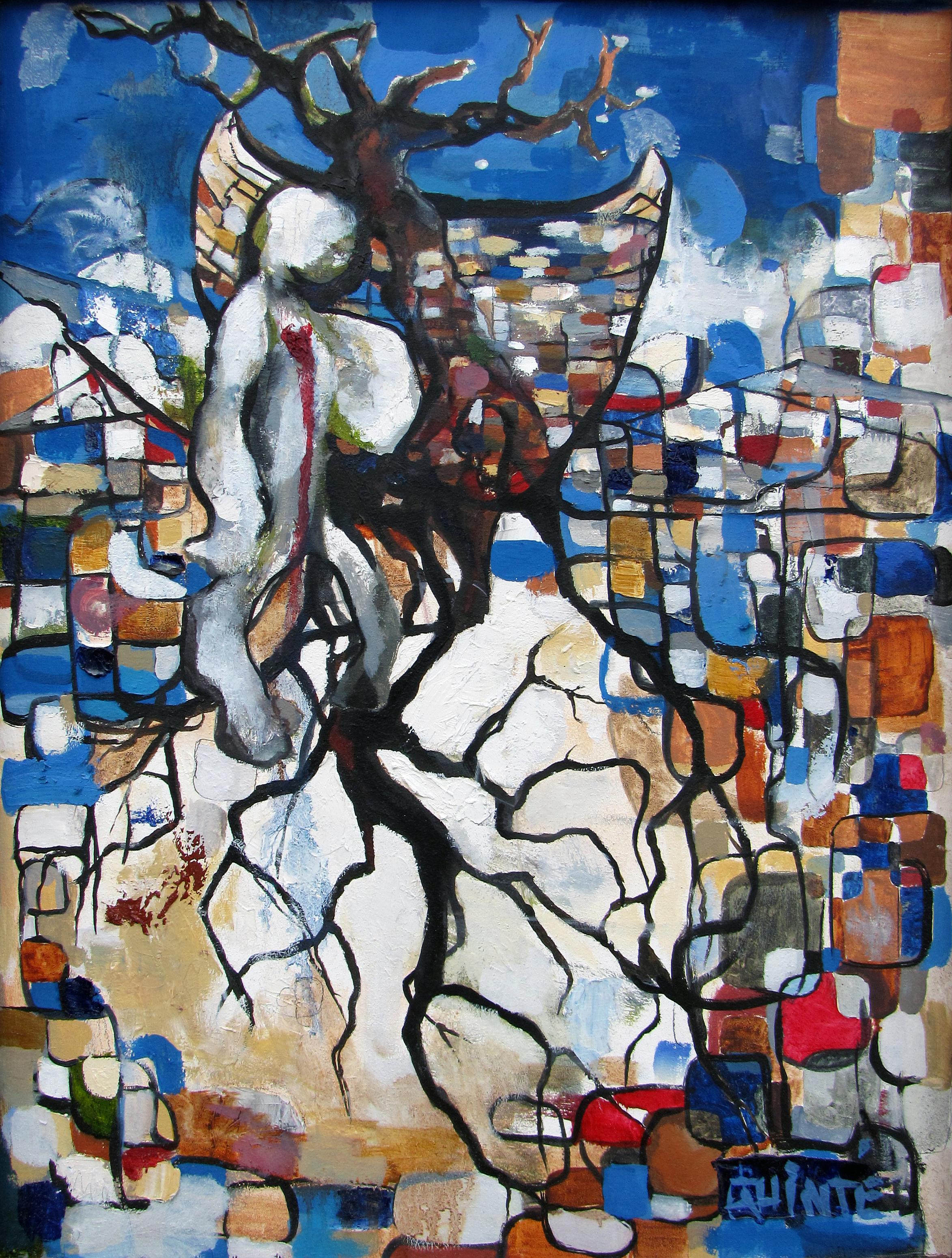 Jordan Quintero, Painting, Contemporary Art, Contemporary Figurative Painting, Mythological Art, Surrealist Art, Urban, Organic, Street Art, Trees, Transformation, Visonary Art, Shakespeare