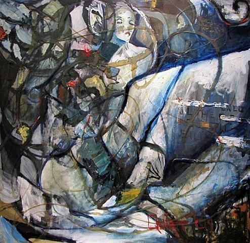 vegetation goddess painting abstract expressionist surrealist