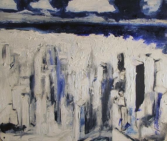 contemporary impressionistic oil painting city scape