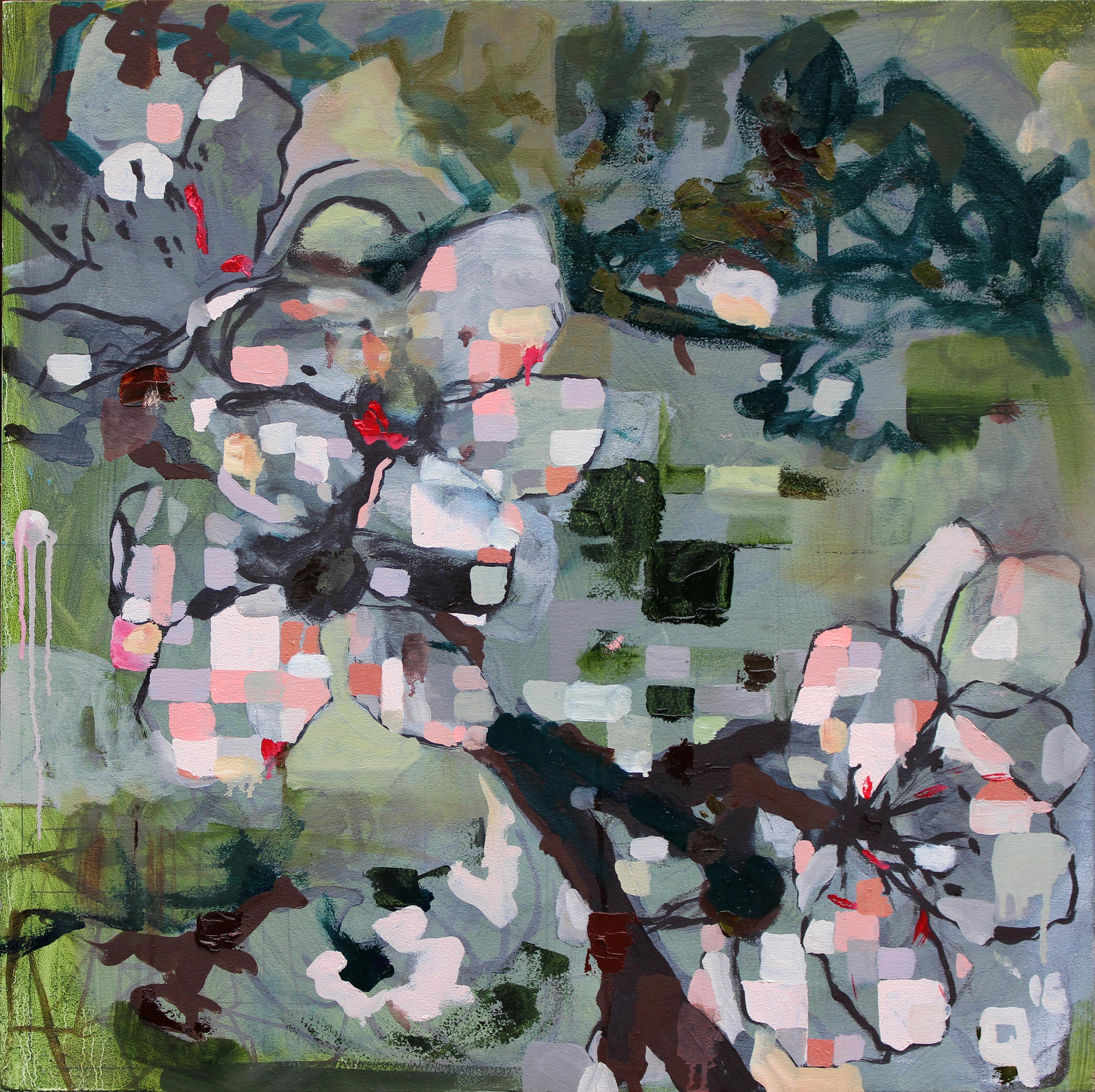 oil painting, contemporary art, figurative abstraction, flowers, metaphysics, 