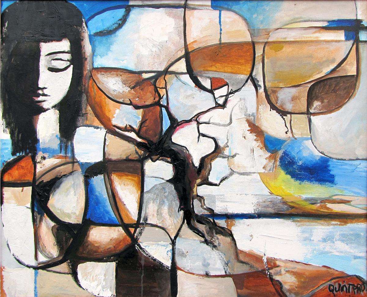 Jordan Quintero, Painting, Contemporary Art, The Tempest, Supermodel, Abstract, Contemporary Figurative Painting, Mythological Art, Surrealist Art, Urban, Organic, Street Art, Trees, Transformation, Visonary Art