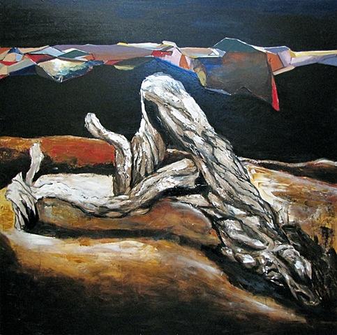 Jordan Quintero, Painting, Contemporary Art, Contemporary Figurative Painting, Mythological Art, Surrealist Art, Urban, Organic, Street Art, Trees, Transformation, Visonary Art