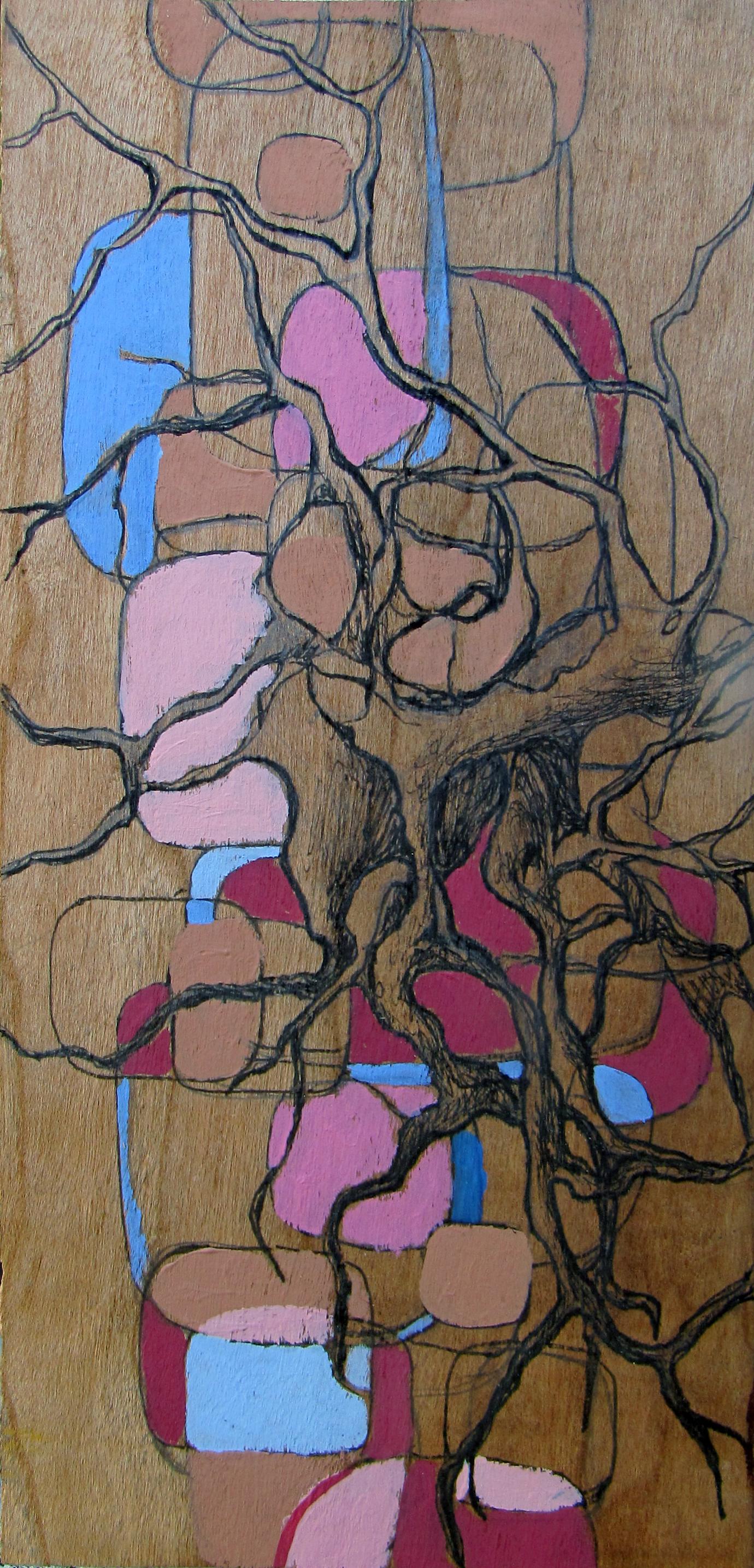 Jordan Quintero, Painting, Contemporary Art, Contemporary Figurative Painting, Mythological Art, Surrealist Art, Urban, Organic, Street Art, Trees, Transformation, Visonary Art