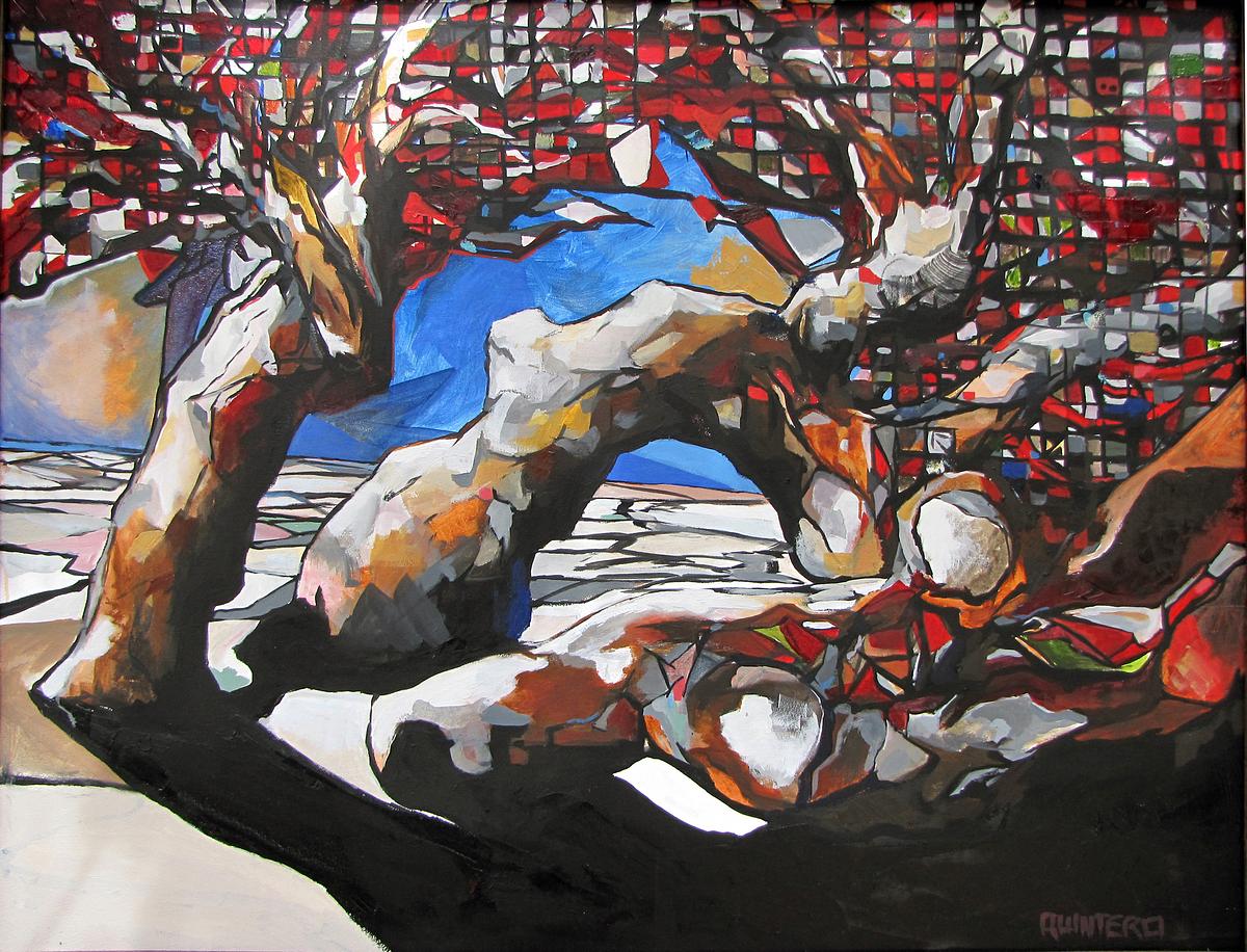 Jordan Quintero, Painting, Contemporary Art, Contemporary Figurative Painting, Mythological Art, Surrealist Art, Urban, Organic, Street Art, Trees, Transformation, Visonary Art